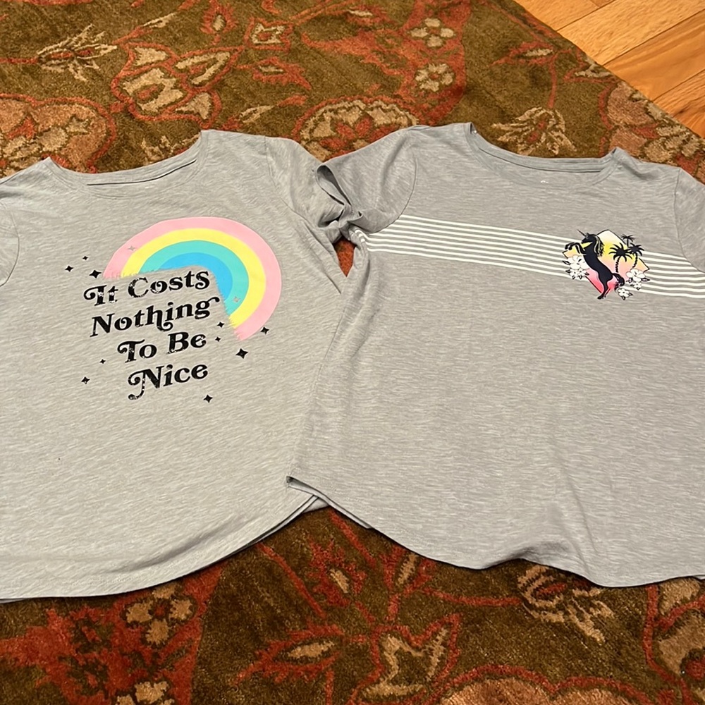 Set of 2 grey girls Tshirt size L